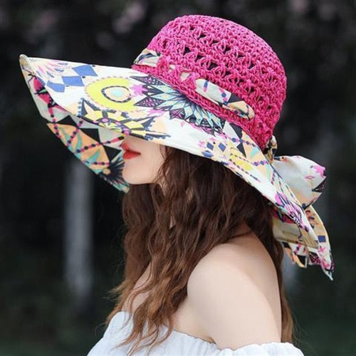 2024 new seaside hat summer beach hat female visor hat fashion fisherman's hat sunscreen sun hat anti-UV straw hats for women AMAIO