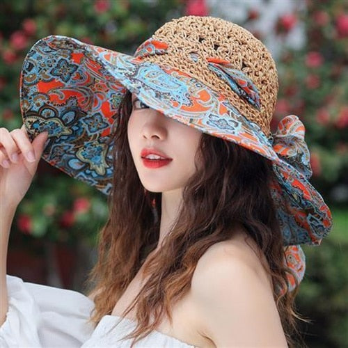 2024 new seaside hat summer beach hat female visor hat fashion fisherman's hat sunscreen sun hat anti-UV straw hats for women AMAIO