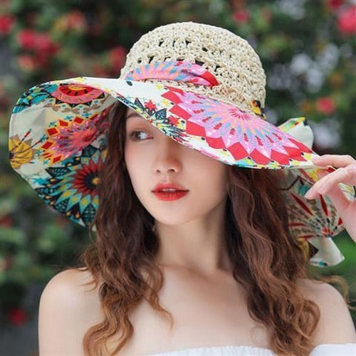 2024 new seaside hat summer beach hat female visor hat fashion fisherman's hat sunscreen sun hat anti-UV straw hats for women AMAIO