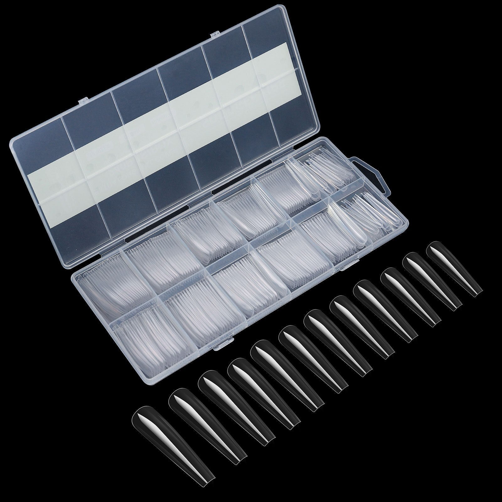 240pcs Long Half Extra False Nail XXXL Full Cover Nail Tips Transparent Press on Acrylic Salon Supply False Nails Nail Art Tool