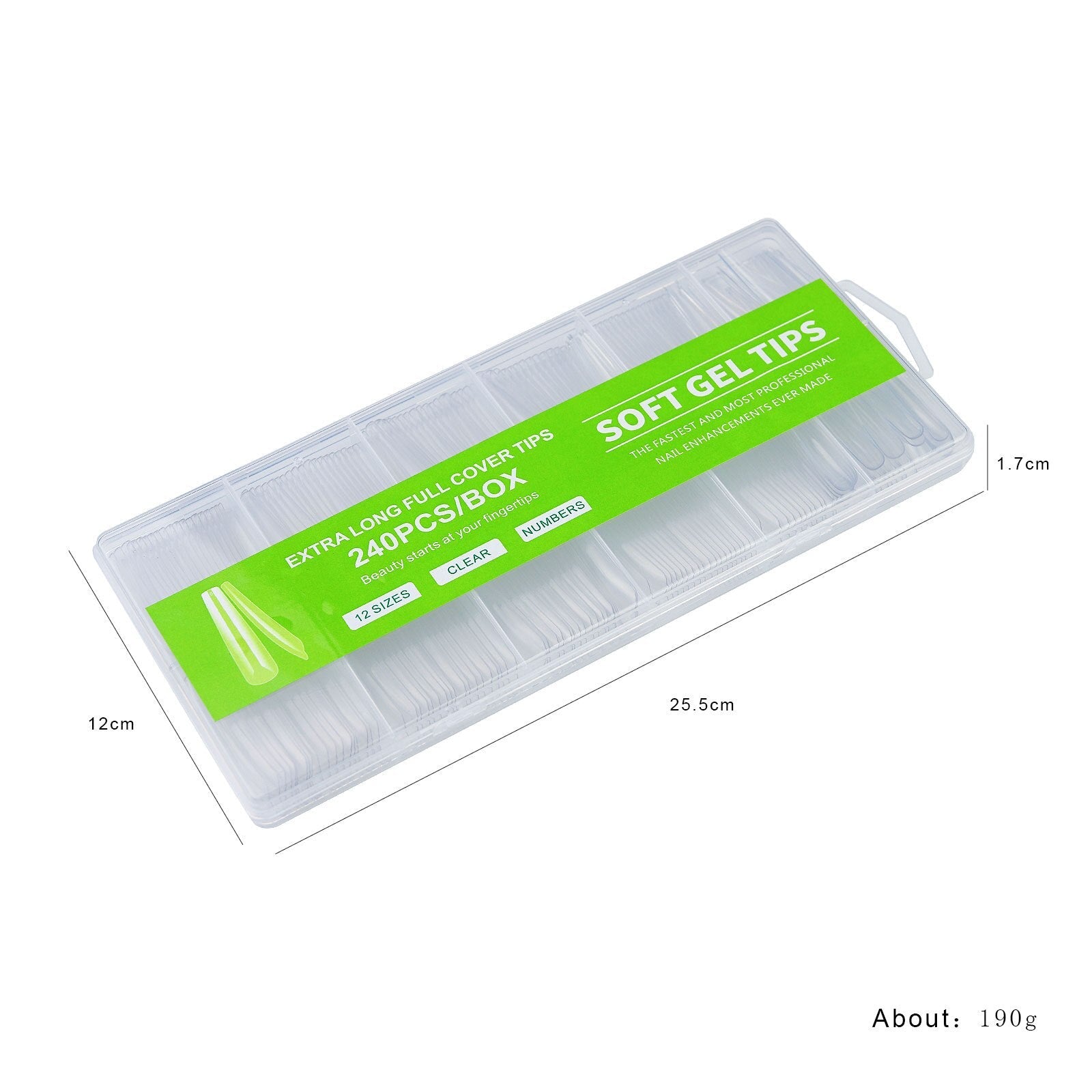 240pcs Long Half Extra False Nail XXXL Full Cover Nail Tips Transparent Press on Acrylic Salon Supply False Nails Nail Art Tool