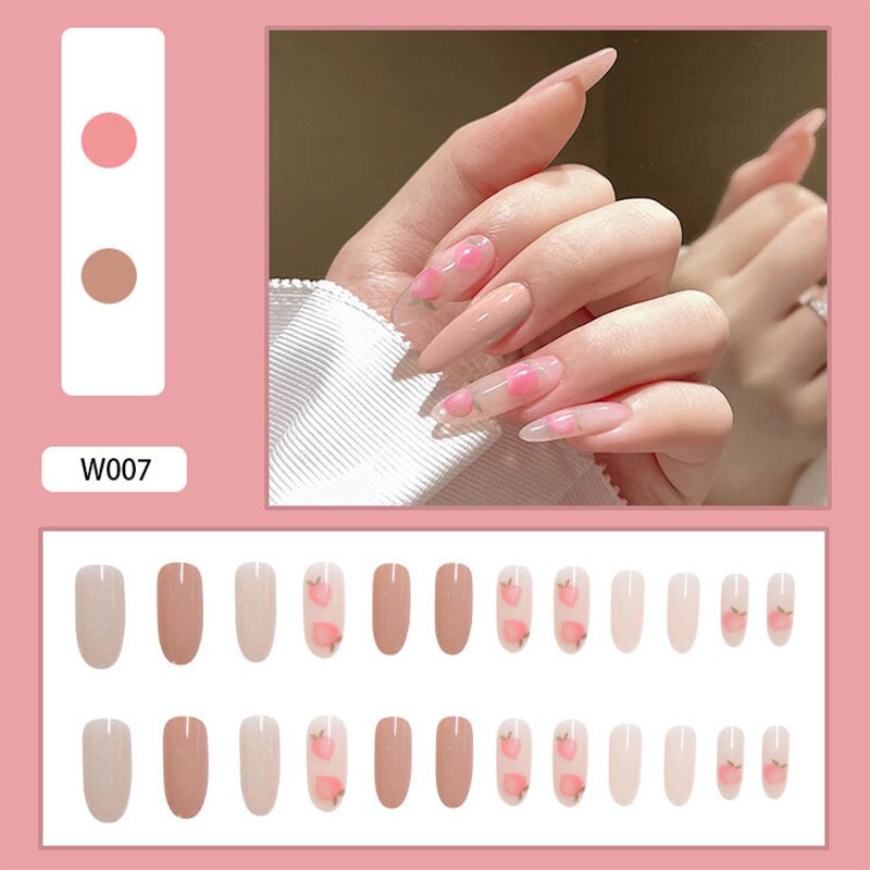 24Pcs/Box White French Fake Nails Press on Long XL Length Rhinestone Design False Nails Full Cover Acrylic Nail Tips JZJ-W007