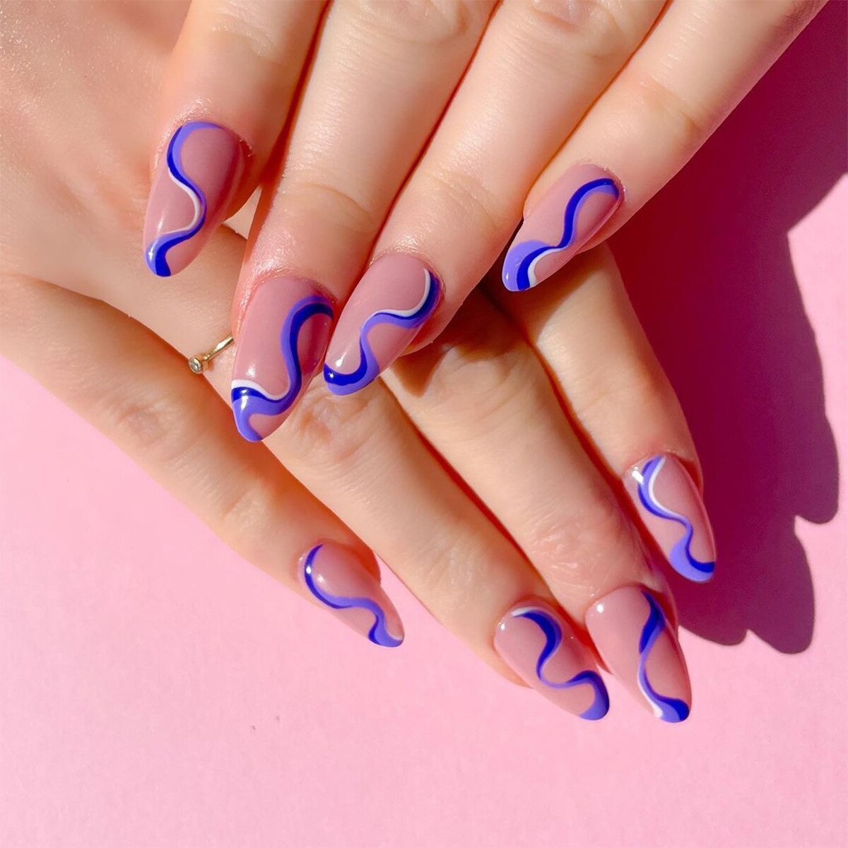 24Pcs/Box White French Fake Nails Press on Long XL Length Rhinestone Design False Nails Full Cover Acrylic Nail Tips JZJ-JP1102
