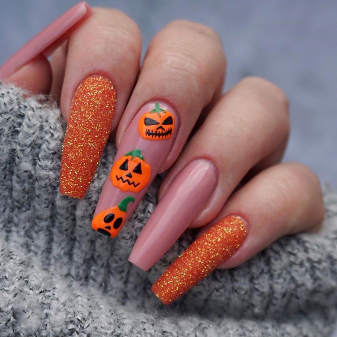 24Pcs Halloween Black Ghost Long Ballet False Nails With Heart Blood Design Halloween Press On Nails Detachable Full Cover Nails 1248