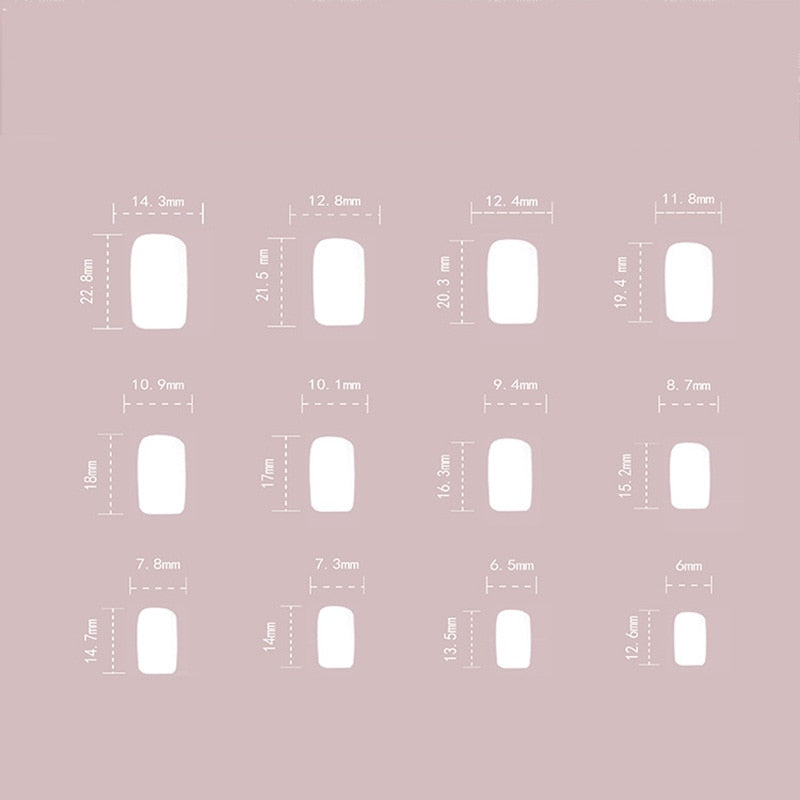 24Pcs/Set Wearable Gold Foil Nail Patch White Purple Smudged Press on Nails French Style Fake Nail Girls Beauty Decor Wholesale