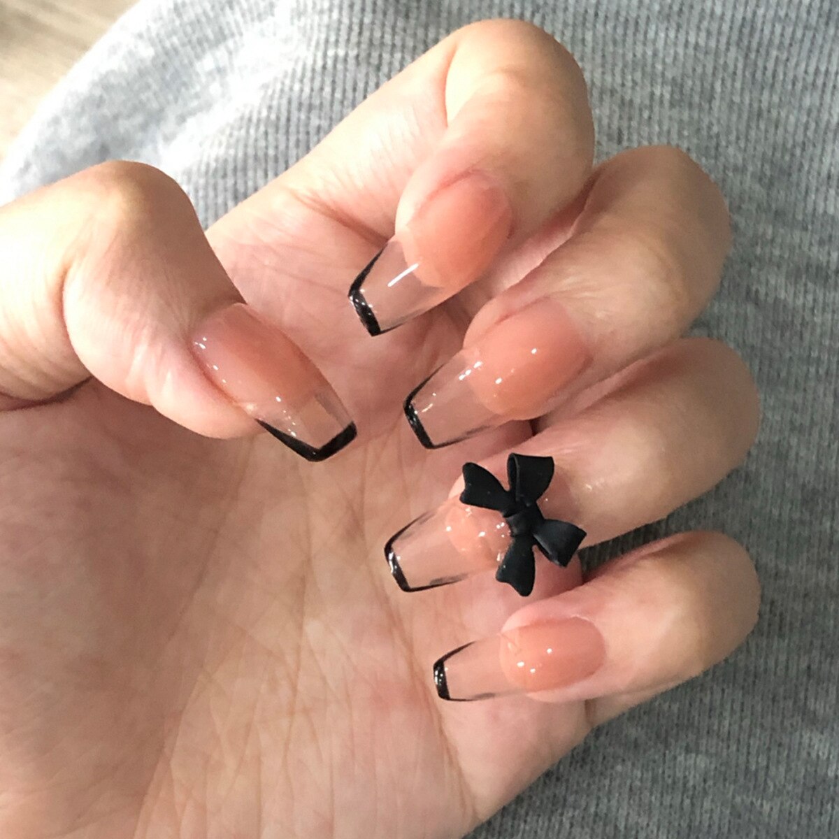 24pcs Detachable Coffin False Nails Chestnut Brown Leopard Butterfly Full Cover Fake Nails DIY Glue Press On Nails Nail Supplies 1062
