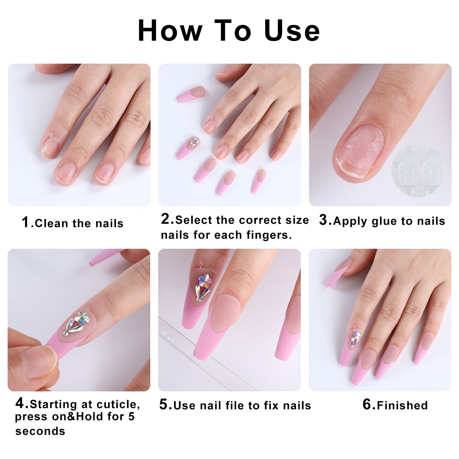24pcs Detachable Coffin False Nails Chestnut Brown Leopard Butterfly Full Cover Fake Nails DIY Glue Press On Nails Nail Supplies