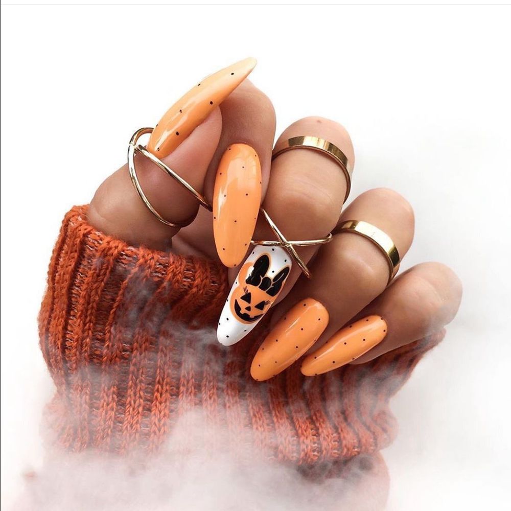 24pcs Fake Nails Halloween Long Style Full Cover False Nails DIY Glue Press On Nails Nail Supplies For Ballerina False Nail Tip 9