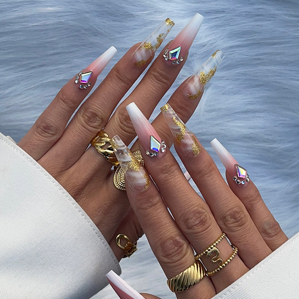 24pcs/Set Long Fake Nails Halloween Christmas Elk Press On False Nail Advanced Nail Art Wearable Funny Spider DIY Manicure Tools QXJ-04