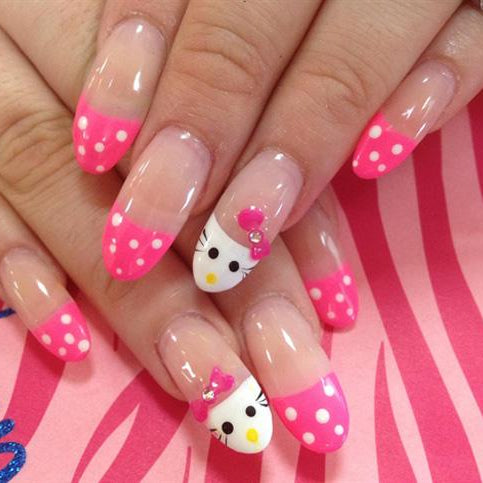 37style Sanrios Kuromi Hello Kitty My Melody Anime Y2k Europe and America Handmade Press on Nails Long Nails Design Manicure 8
