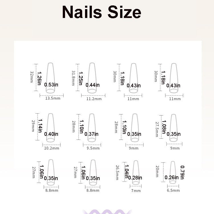 3D fake nails set glossy pink long french coffin tips with glitter star diamond faux ongles press on acrylic false nail supplies