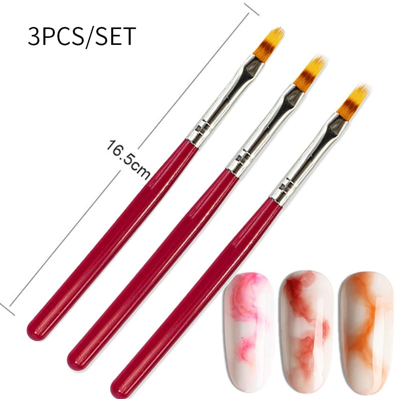 3Pcs French Stripe Nail Art Liner Brush Set 3D Tips Line Stripes DIY Drawing Pen UV Gel Brushes Painting Pen Manicure Tools 231833