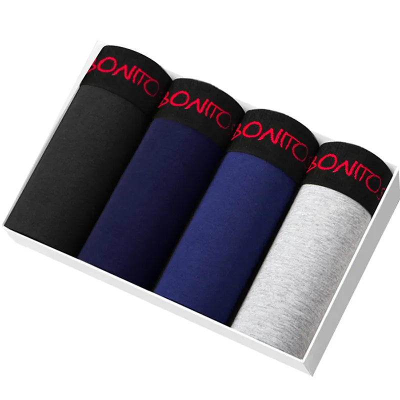 4pcs Boxers Men's Panties Underpants Man Boxer Underwear Cotton for Male Underpants Man Cotton Large Size Lot Soft B2 4pcs pack 3