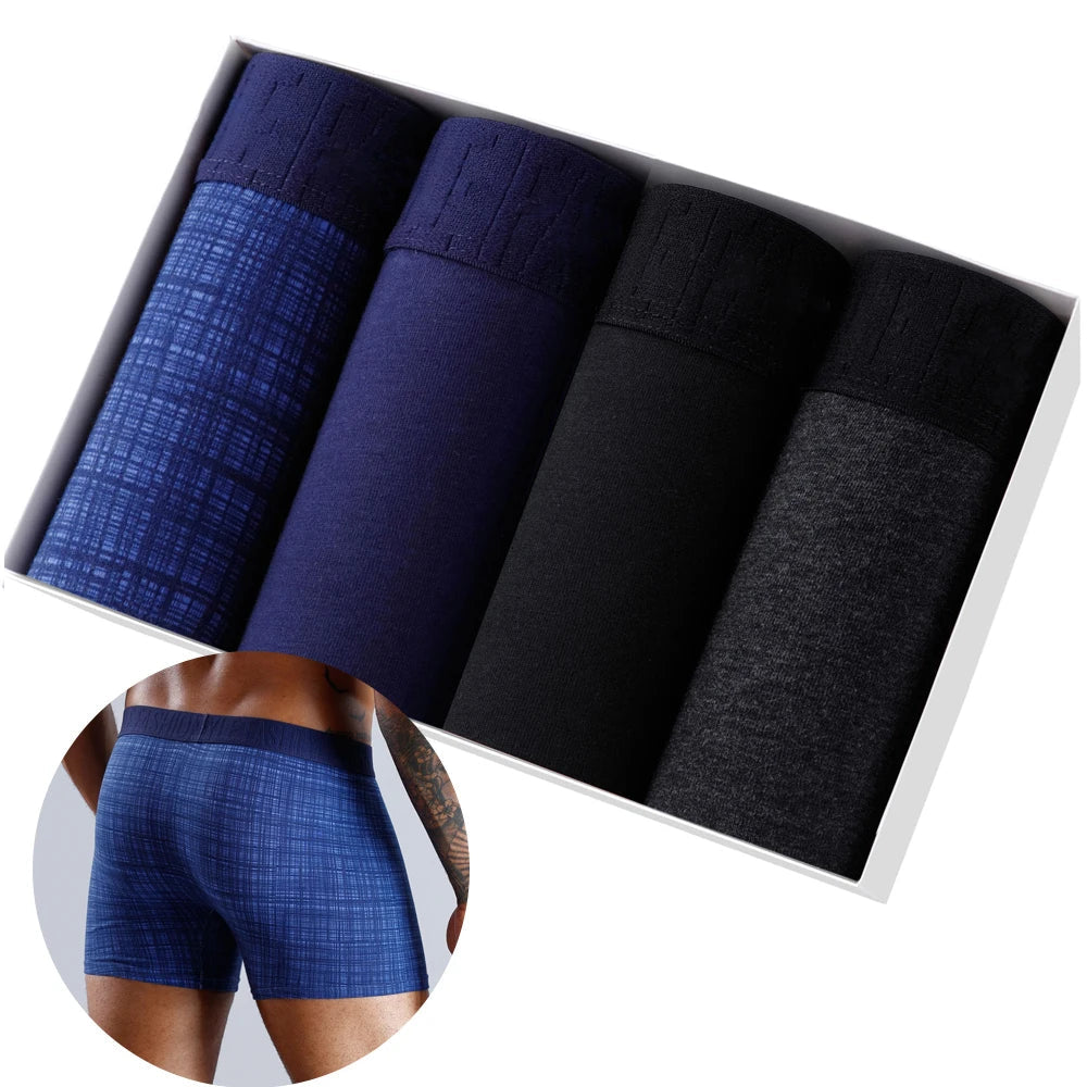 4pcs Boxers Men's Panties Underpants Man Boxer Underwear Cotton for Male Underpants Man Cotton Large Size Lot Soft Blessed Pack-21