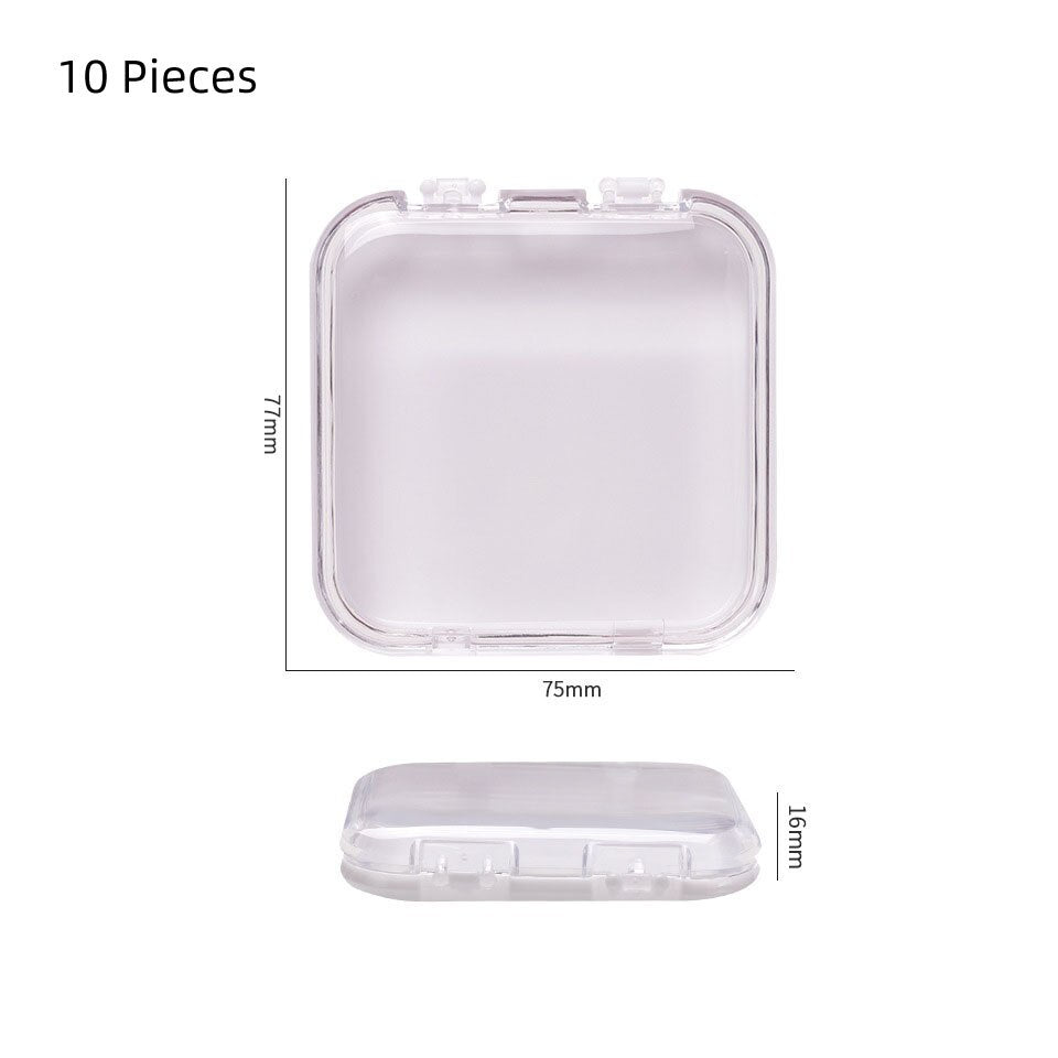 5/10 Pieces Empty Nail Boxes For Packaging Square Shape Box Wholesale Nail Tips Press On Nail Packaging Case Small Business White10PCS