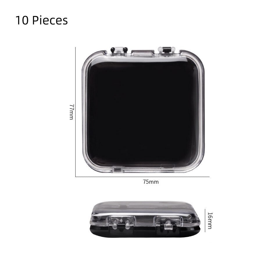 5/10 Pieces Empty Nail Boxes For Packaging Square Shape Box Wholesale Nail Tips Press On Nail Packaging Case Small Business Black10PCS