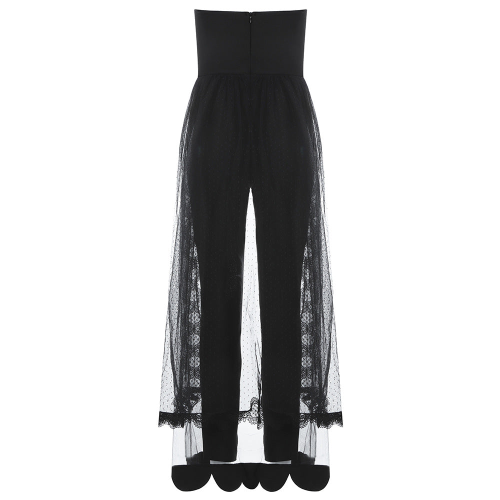 Slim bandage jumpsuit Black