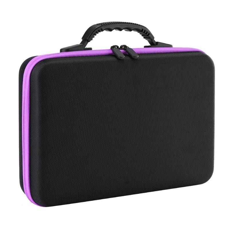 7/12/30/60/120 Slots Essential Oil Case Nail Polish Portable Storage Bag Perfume Oil Essential Oil Box Travel Carrying Holder Purple
