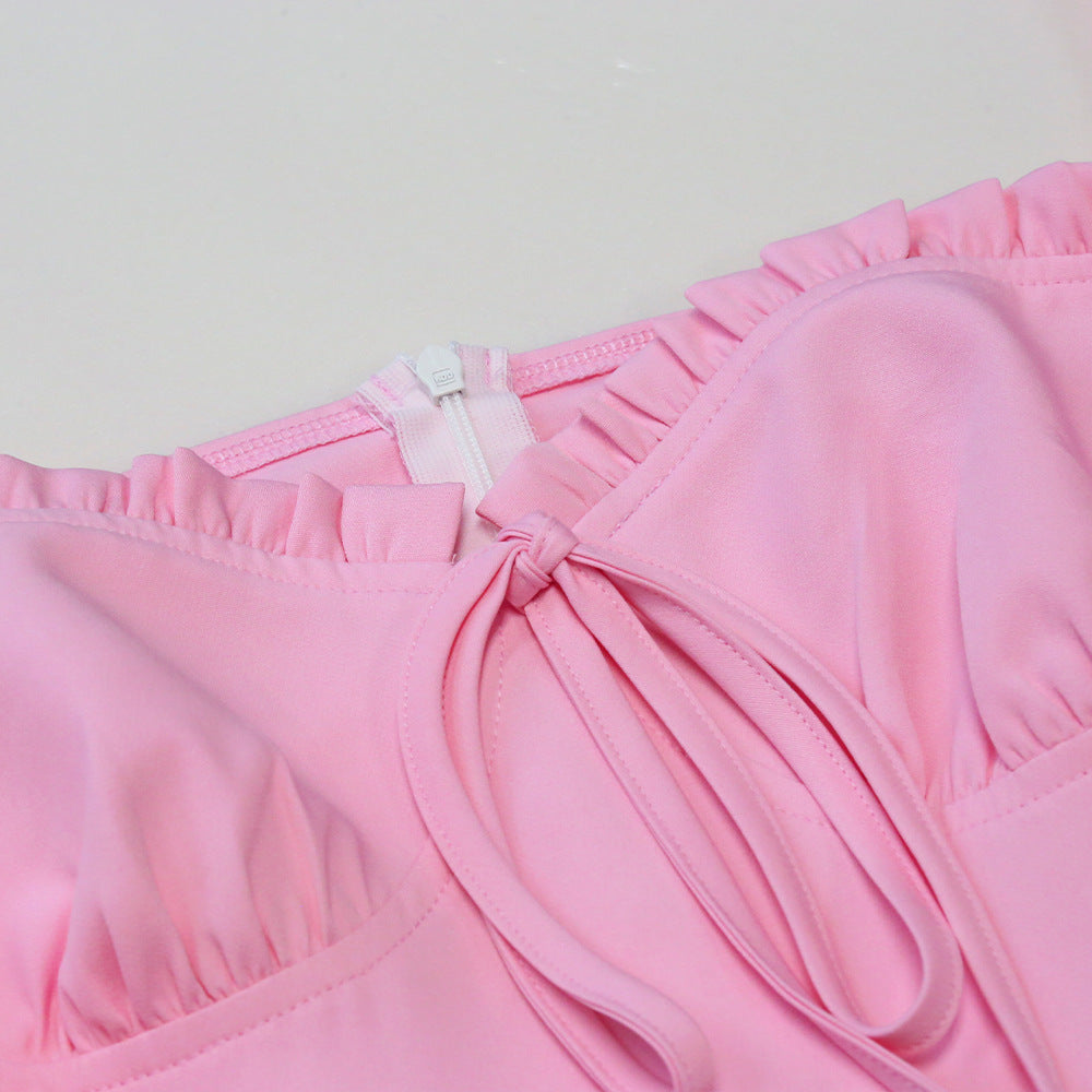 Waist-looking Glamorous Long-sleeved A-line Dress