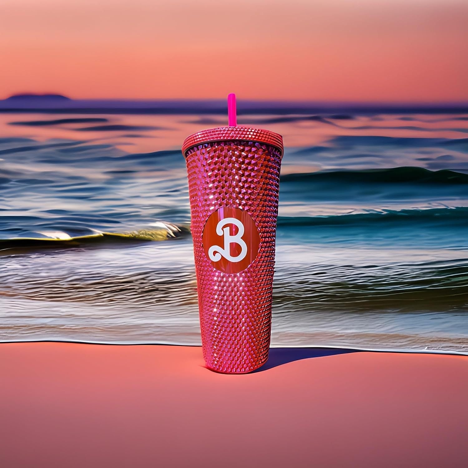 800Ml 2024 Barbie Party Pink Cup with Straw Kawaii Barbies Movie Accompanying Cups High Capacity Portable Drinking Bottle Gifts rose red 701-800ml