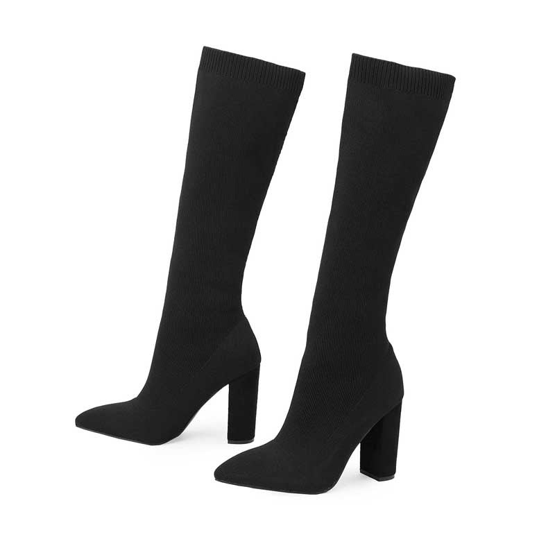 Thick High-heeled Thigh Boot Women Black
