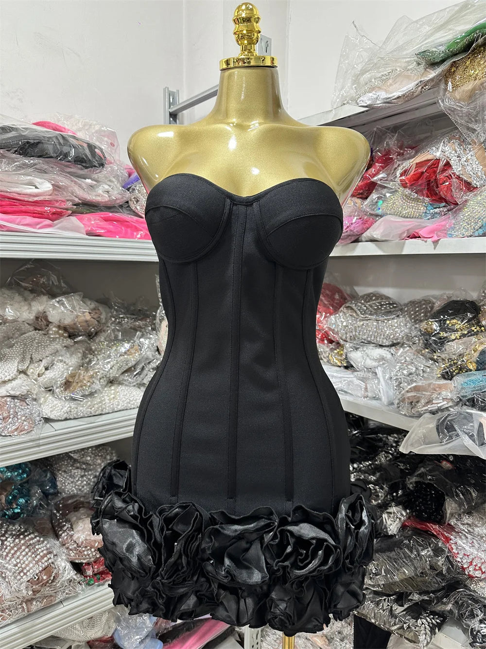 2024 Summer women new red sexy off shoulder slim fit floral mini dress elegant fashion backless party dress vintage black