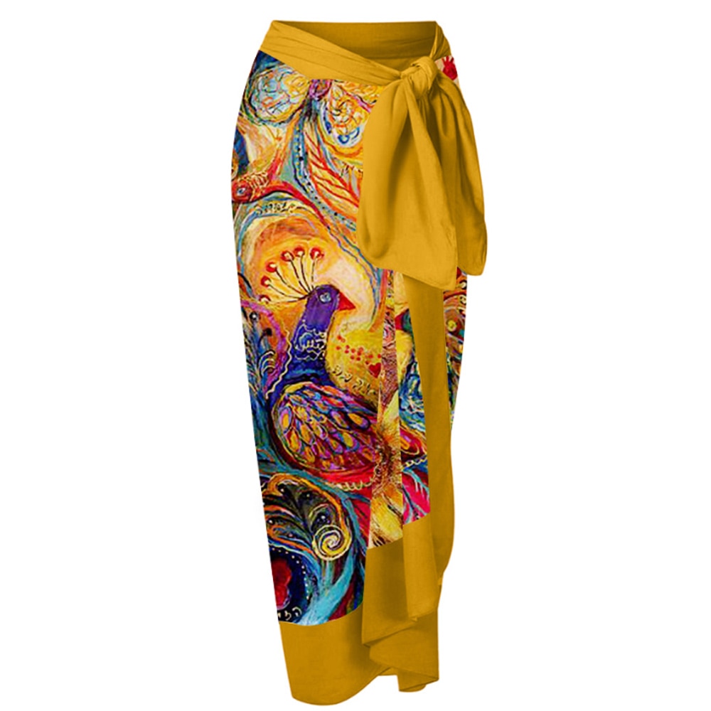 Women One Piece Swimsuit with Skirt Golden Swimwear Cover Up Female Retro Holiday Beach Dress Summer Surf Wear Gold