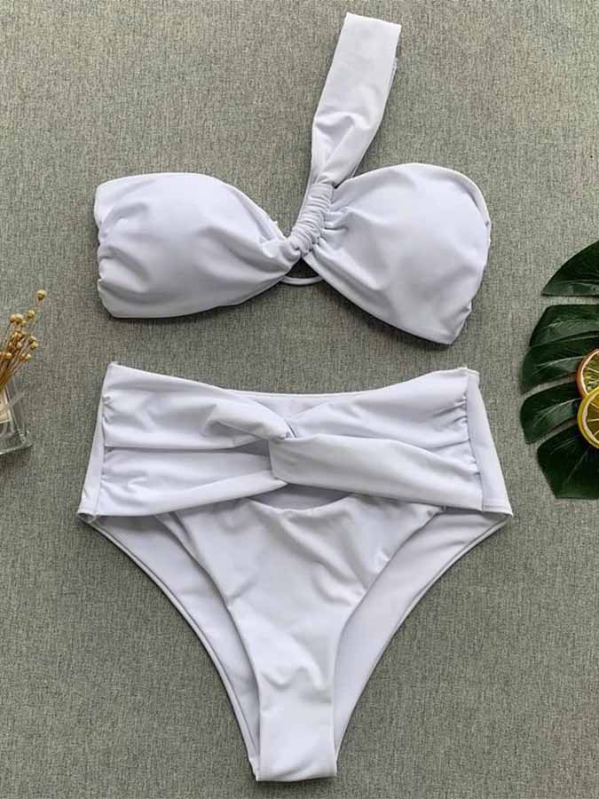 Women Fashion Padded Bra Bikini Set Swimsuit Ladies Solid Bandage Push-up Triangle Swimwear Bathing Suits Biquini Swimwear