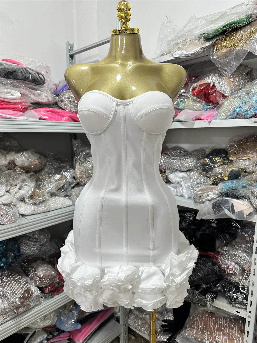 2024 Summer women new red sexy off shoulder slim fit floral mini dress elegant fashion backless party dress vintage WHITE