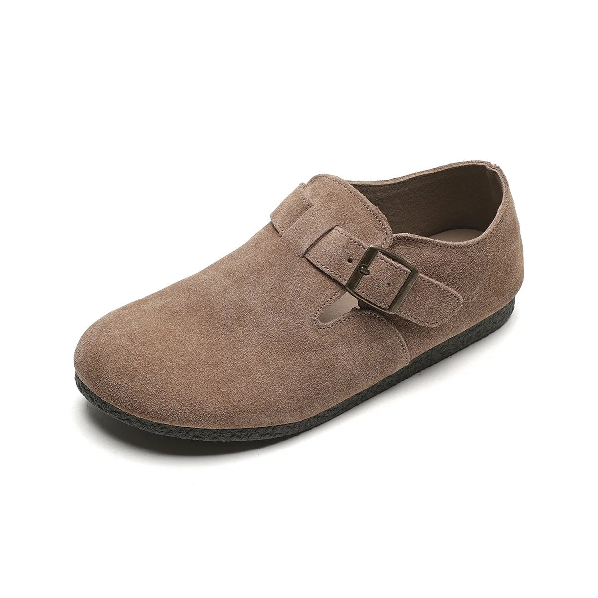 2023 Spring and Autumn Women’s Flat Shoes Genuine cowhide Fashion mary jane Ladies casual leather shoes boat shoes Khaki