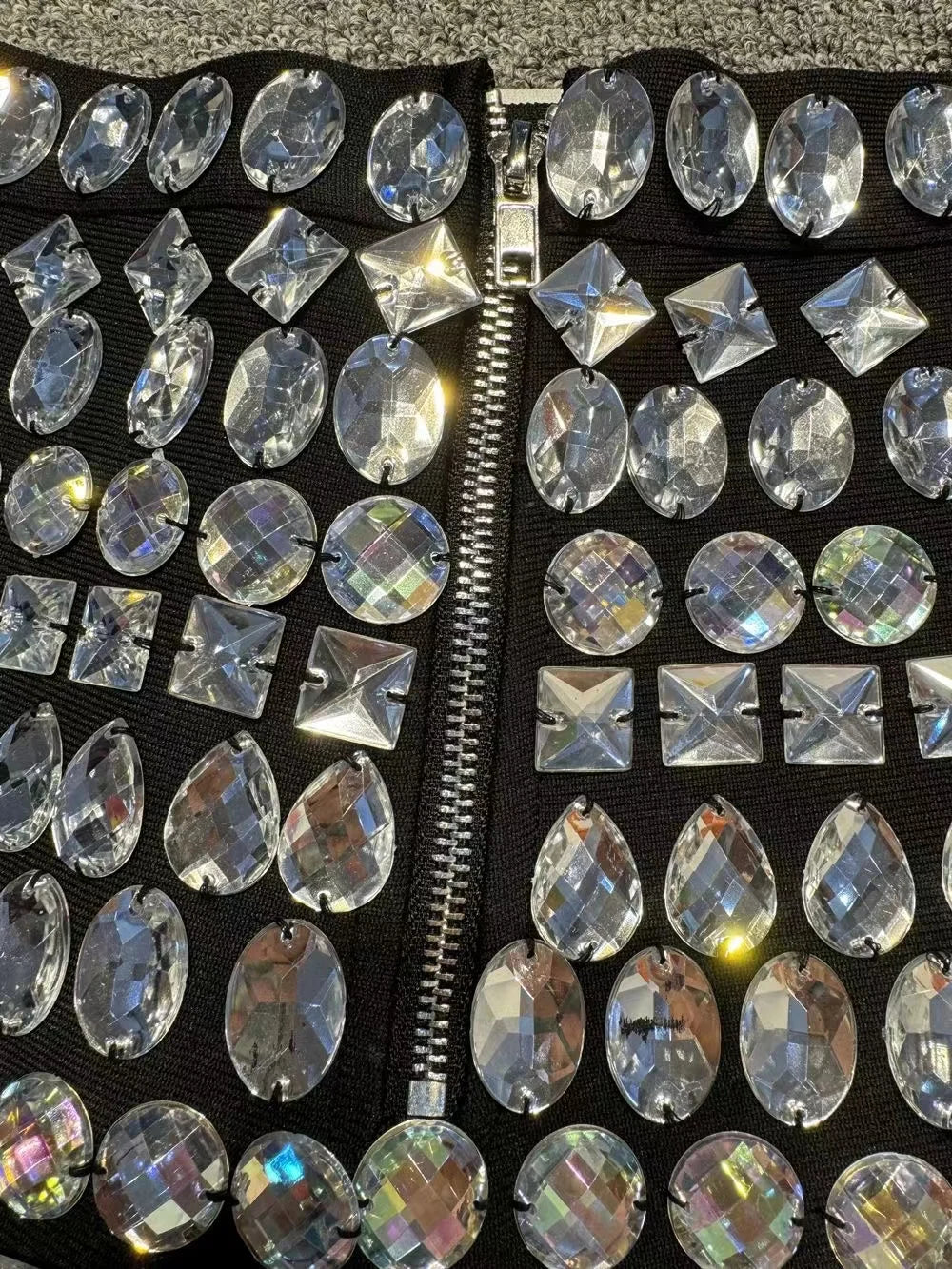 2024 New Women Fashionable Handmade Diamond Embedding Tight Bandage Shorts, Sexy and Fashionable Party Wear Vintage