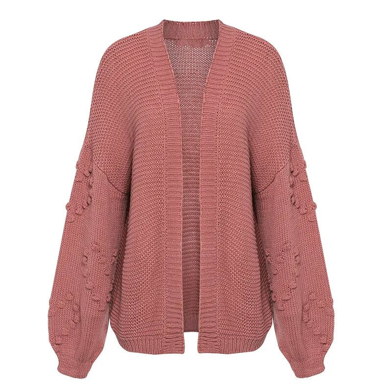 AYUALIN Lantern Long Sleeve Oversize Sweater Cardigans Vintage Heart 2024 Knit Autumn Winter Coat Women Loose Jumper Outwear