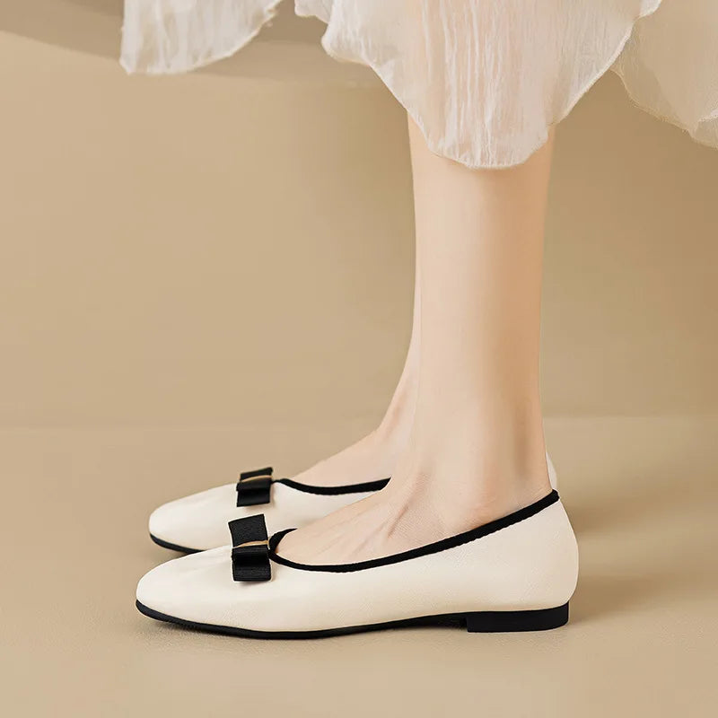 2023 spring and autumn women's shoes Korean style work and party wear Ladies' casual flats mary jane boat shoes Large size 41-43