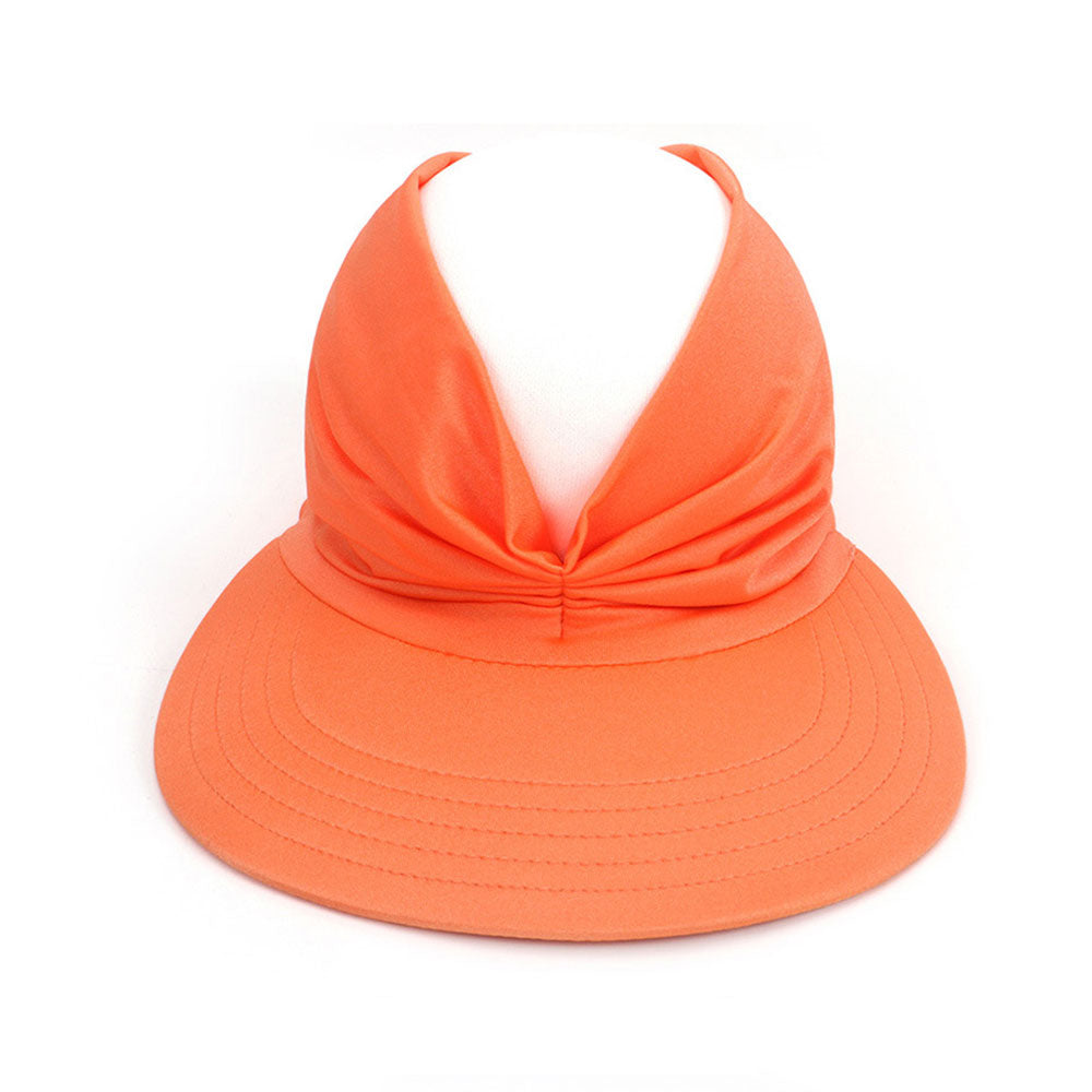 Aettechgd 2024 New Women's Summer Hat Outdoor UV Protection Sun Visor Hat Empty Top Hat Travel Seaside Beach Hat Sunscreen Orange
