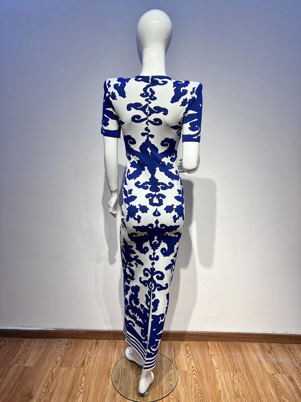 2024 Summer Women's Fashion Printed Bandage Dress Sexy Short sleeved Round Neck Chinese Style Long Dress Elegant Party Dress