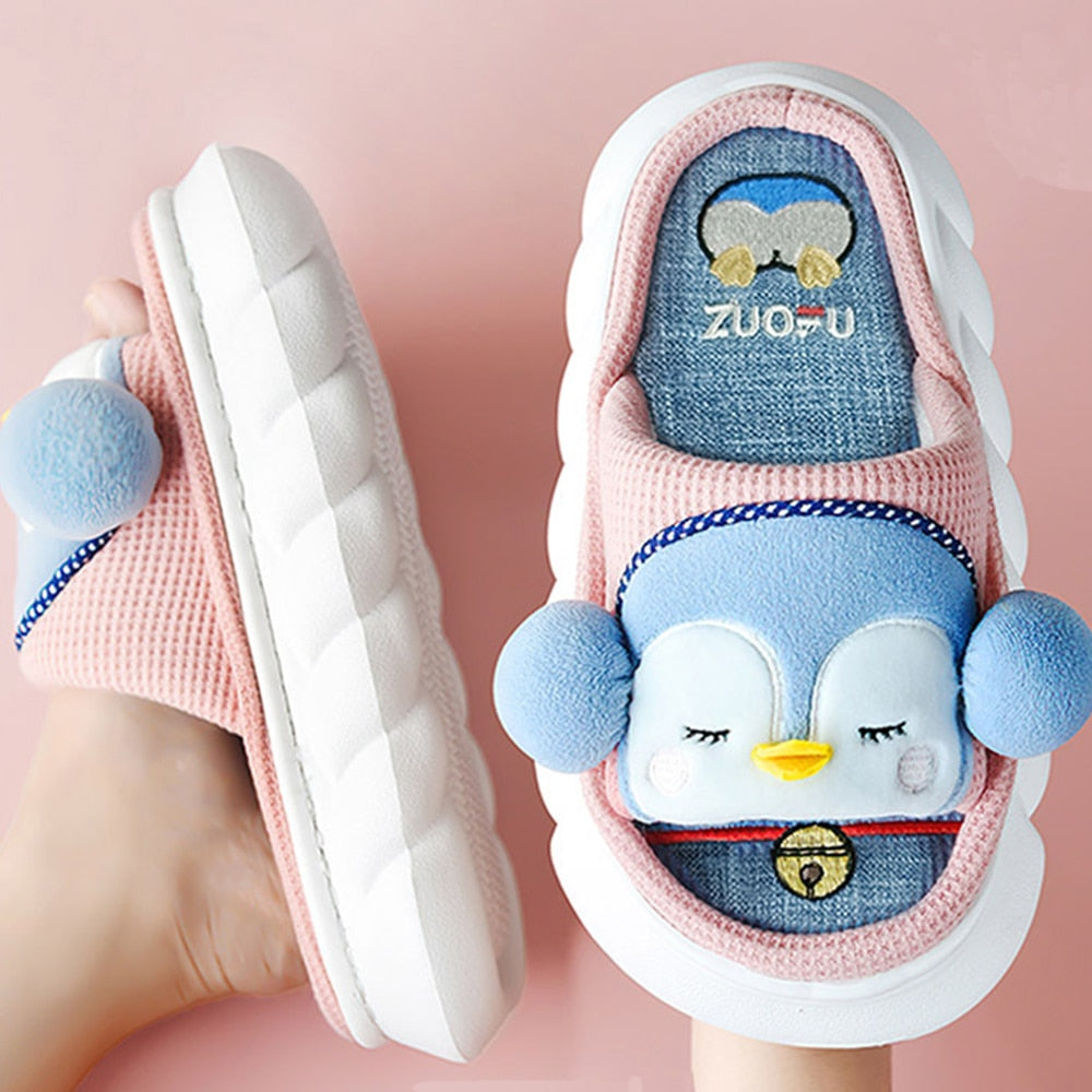 Animals Slippers Women Platform Shoes Cute Cartoon Thick Sole Home Slippers Bear Slippers Shark Slippers House Children Slippers penguin