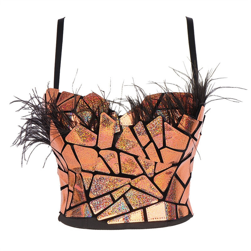 Autumn Feather Women T Shirt Camiseta Mujer Casual Tops Tee Woman Clothes Fashion Crop Top Roupas Femininas Ladies T-Shirt Blusa 1093-sequins