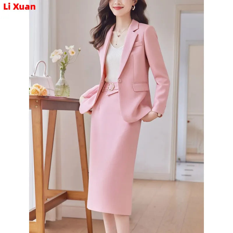 Autumn Formal Blazer Skirt Sets Outfits Korean Female Business Womens Office Ladies Work Jacket Suit 2-piece Set 2024 Winter New