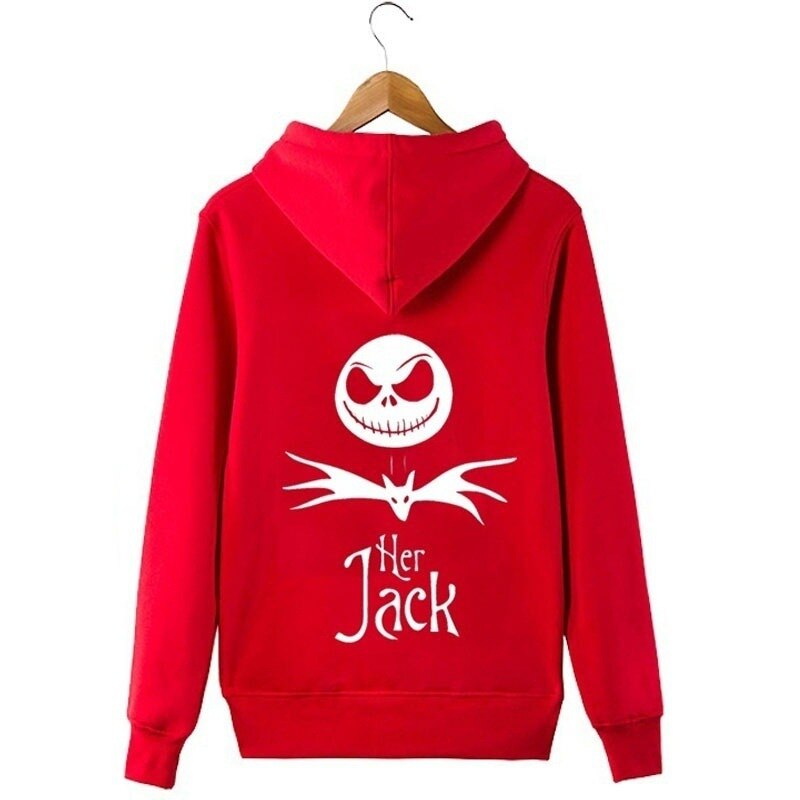 Autumn Jack and Sally Couple Hoodies Halloween Before Christmas Jackets Man Women Couple Hoody 3