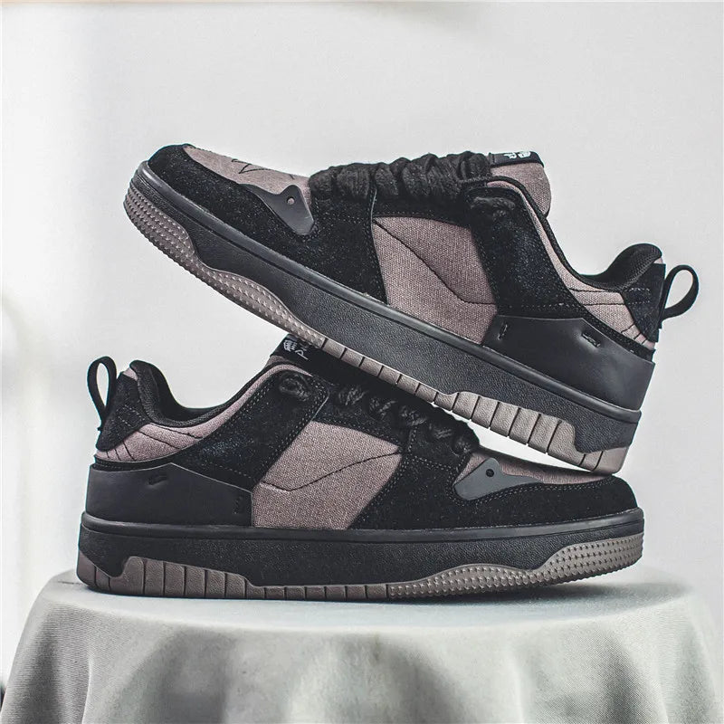 Autumn Men's Shoes Versatile Niche Trendy Sports Shoes Color Matching Thick Sole Fashion Casual Shoes Black ash