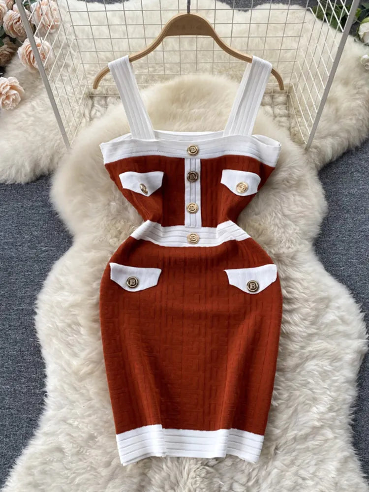 Autumn New Women's Dresses Knitwear Suits Small Fragrance Knitted Cardigan Coat + Suspender Knit Dress Streetwear Two Piece Sets