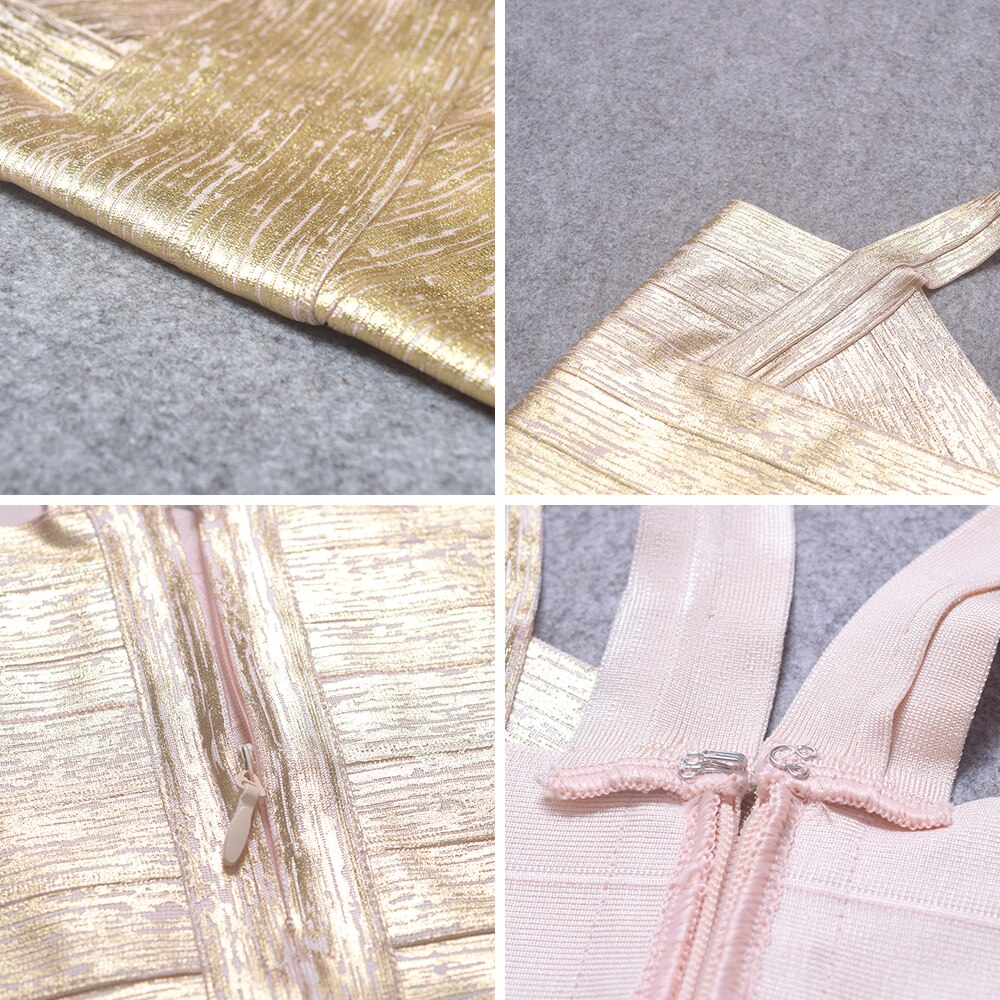 Autumn Sexy Gold Silver Women Bandage Top Spaghetti Strap Bandage V Neck Vest Tank Top Knitted Bandage Club Vest