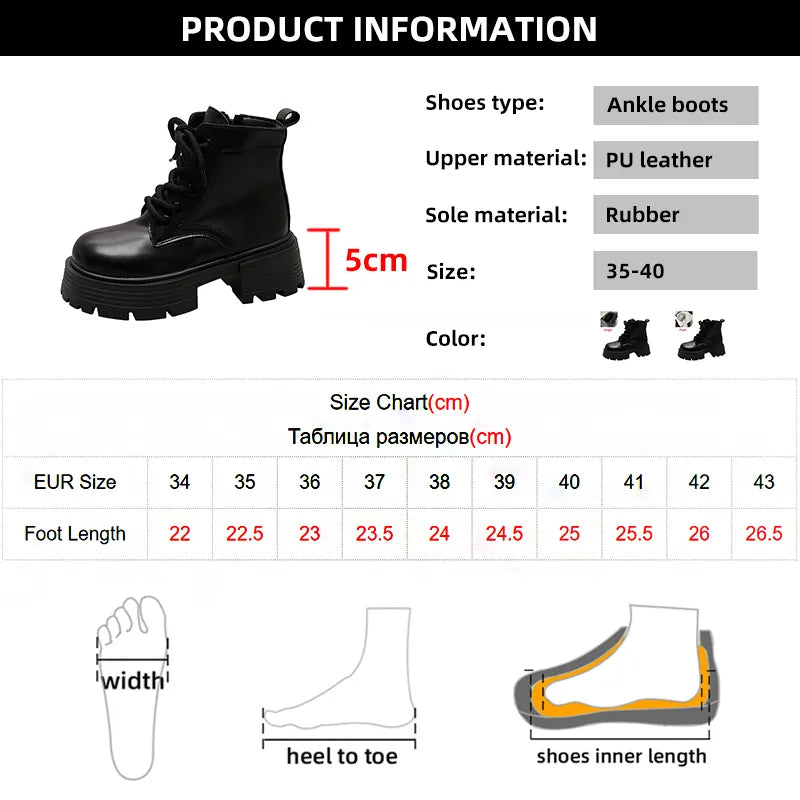 Autumn Winter Plush Warm Ankle Boots for Women Punk Chunky Platform Shoes Woman Thick Bottom Non Slip Motorcycle Boots