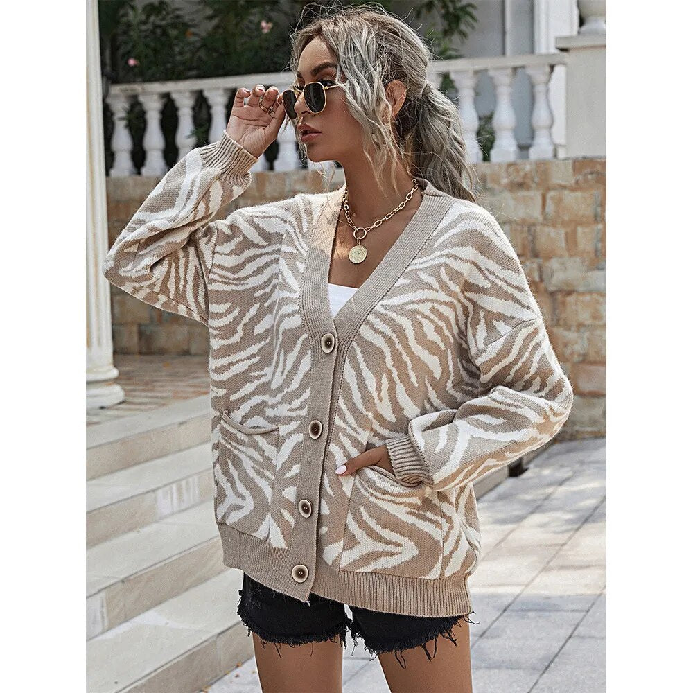 Autumn Winter Women Cardigan Knitted Sweater Jacket Warm Embroidery Fashion Knit Cardigans Coat Lady Loose Sweaters 2022 2 One Size