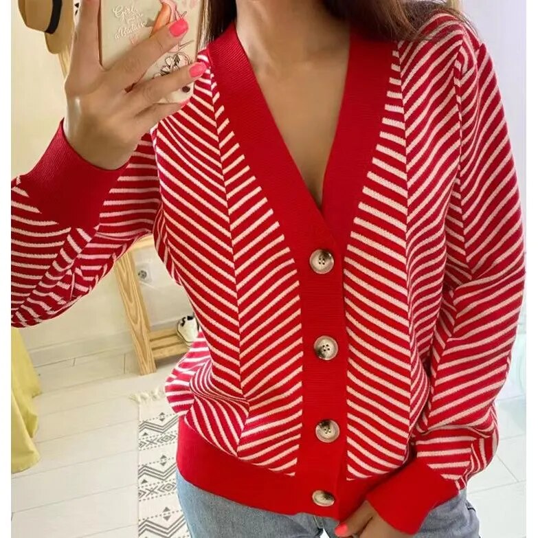 Autumn Winter Women Cardigan Knitted Sweater Jacket Warm Embroidery Fashion Knit Cardigans Coat Lady Loose Sweaters 2022 12 One Size