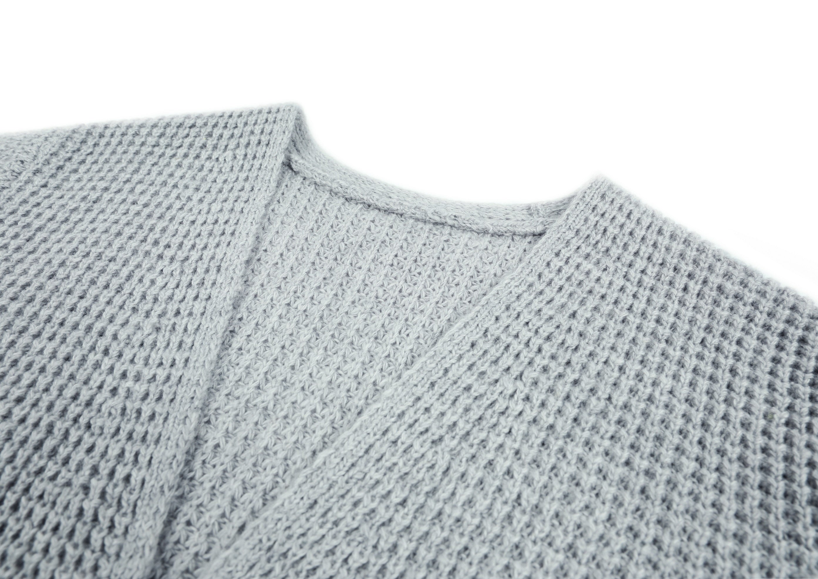 Autumn/Winter Women's Sweater New V-Neck Solid Color Loose Fit Pockets Long Cardigan Knitted Coat Traf Casual Sweaters Women