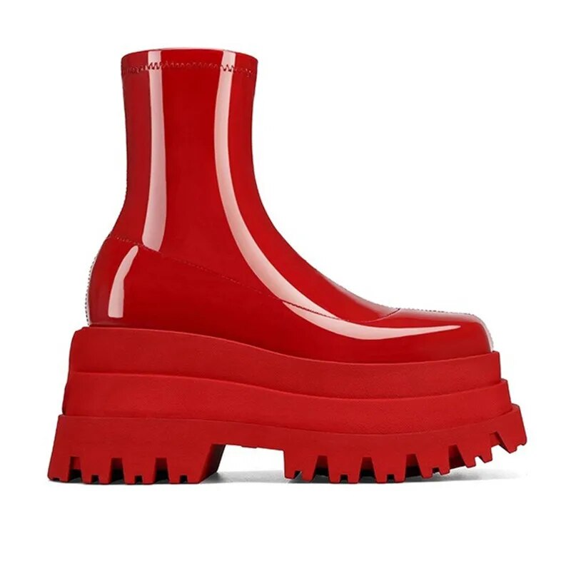 Autumn and Winter New Thick-soled Heightened Women's Boots Waterproof Platform High-heeled Short Boots Fashion Boots