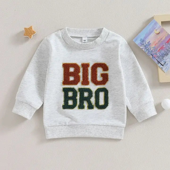 Baby Boutique Boy Cotton Long T-shirt Set French Knot White Romper And sleeve Clothes Baby Lil Big Brother French Knot Jumpsuit Big