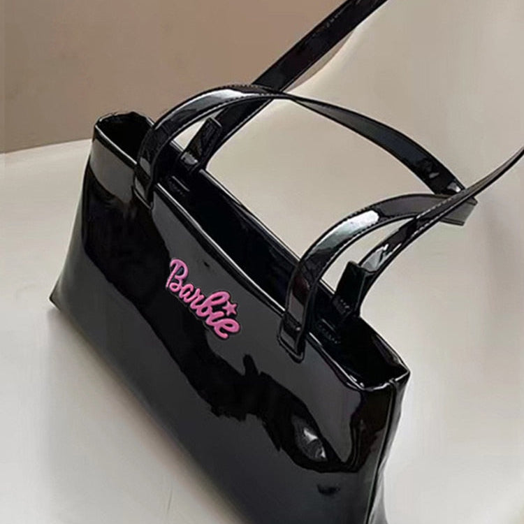 Barbie Girl Shiny Shoulder Bag Female Niche Design Bag 2022 New Handbag Fashion Girls Underarm Baguettes Bags Shopping Tote Bag