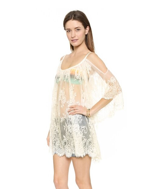 Beach Cover Up Pareo Playa Coverup Dress Vestido Livre Swimsuit Wear Swimwear White Lace Women Beachwear white dress